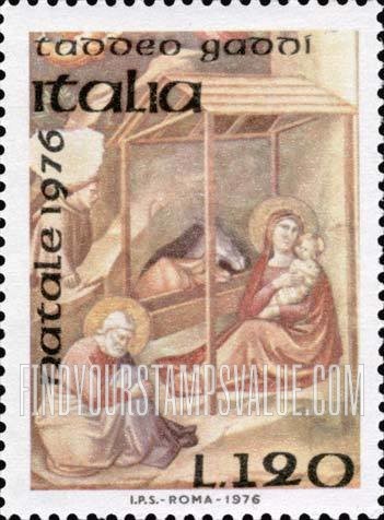 FindYourStampsValue: Christmas: Nativity, by Taddeo Gaddi