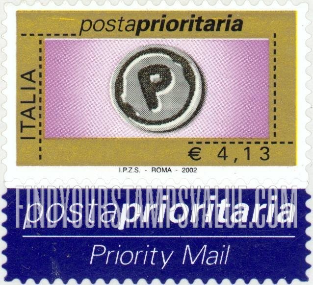 FindYourStampsValue: Priority Mail Type of 2001 with Euro Denominations Only