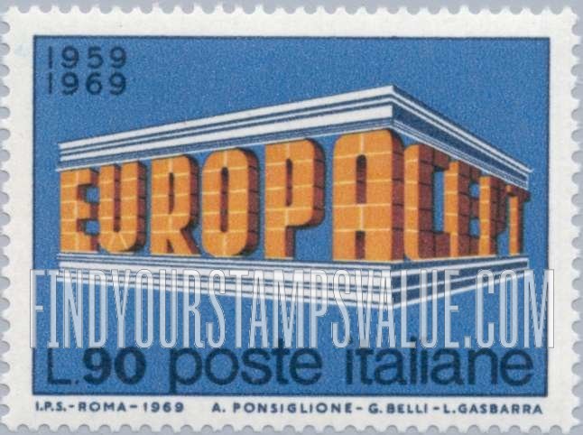 FindYourStampsValue: Europa Issue, 1969: Common Design Type