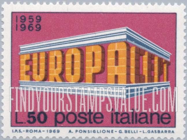 FindYourStampsValue: Europa Issue, 1969: Common Design Type