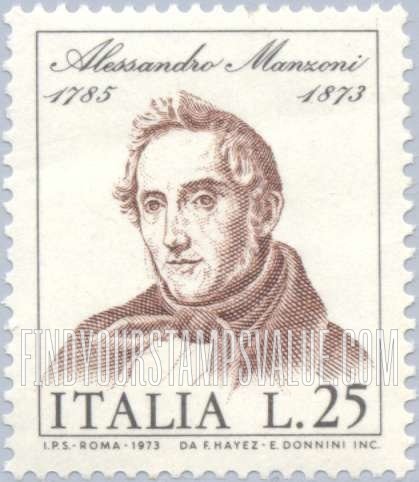 FindYourStampsValue: Alessandro Manzoni, by Francisco Hayez
