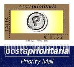 FindYourStampsValue: Priority Mail Type of 2001 With Euro Denominations Only: Inscribed “I. P. Z. S. S. p. A. - ROMA 2005” at Bottom
