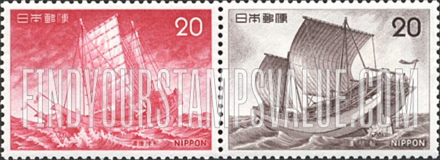 FindYourStampsValue: Kentoshi-sen, Kenmin-sen, 7th-9th Centuries  - 遣唐使船、遣明船、7-9世紀
