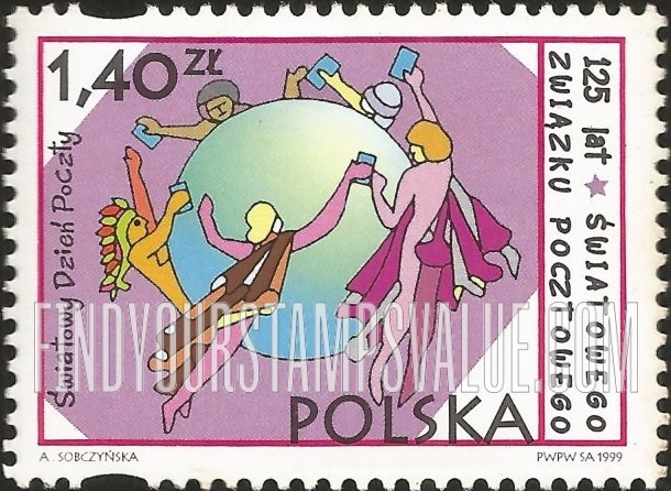 FindYourStampsValue: UPU, 125th Anniversary, World Post Day