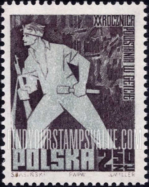 FindYourStampsValue: Fighter and Ruins of Warsaw Ghetto