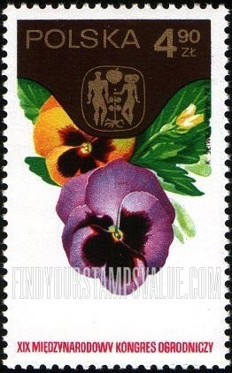 FindYourStampsValue: Pansies and Congress Emblem