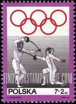 FindYourStampsValue: SEMI-POSTAL - Olympic Type of Regular Issue, 1968: Fencing