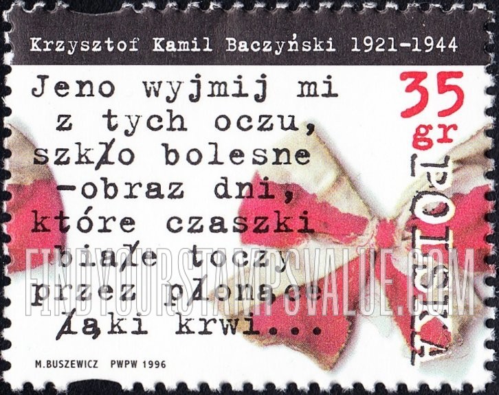 FindYourStampsValue: Krzysztof Kamil Baczynski (1921-44), Poet