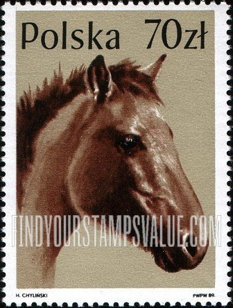 FindYourStampsValue: Horses: Polish, vertical