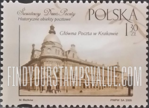 FindYourStampsValue: Main Post Office, Cracow