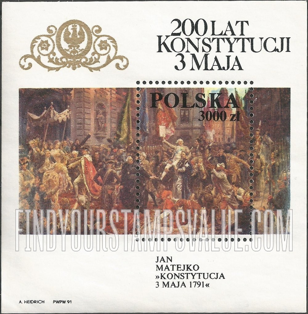 FindYourStampsValue: Adoption of Constitution, May 3, 1791, by Jan Matejko (1838-1893)