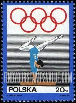FindYourStampsValue: Olympic Rings and Woman gymnast
