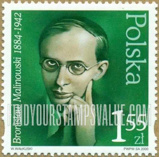 FindYourStampsValue: Famous Poles: Bronislaw Malinowski (1884-1942), ethnologist