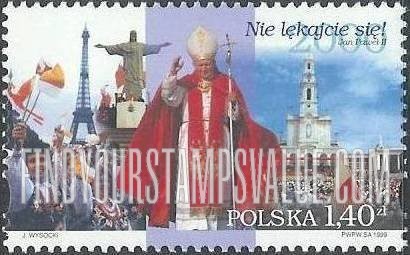 FindYourStampsValue: Visit of Pope John Paul II: Eiffel Tower, Monument to Christ the Redeemer, Rio, Shrine of Our Lady of Fatima