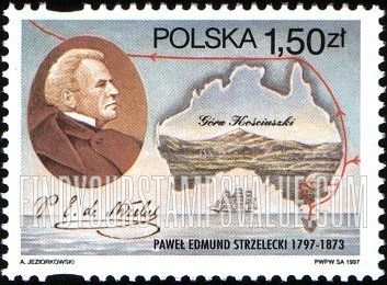 FindYourStampsValue: Pawel Edmund Strzelecki (1797-1873), Geographer