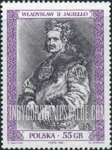 FindYourStampsValue: Royalty Type of 1986: Wladyslaw II Jagiello