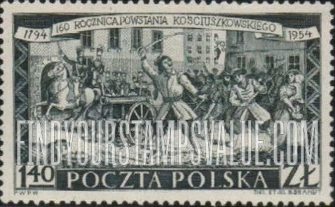 FindYourStampsValue: Kosciuszko leading attack in Cracow