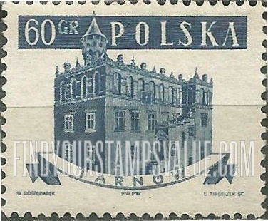 FindYourStampsValue: Town Halls: Tarnow, horizontal