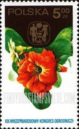 FindYourStampsValue: Nasturtiums and Congress Emblem