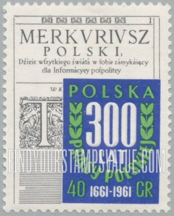 FindYourStampsValue: Newspapers: Front Page of “Merkuriusz”