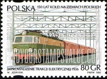 FindYourStampsValue: Polish Railways, 150th Anniversary: Electric train, 1936