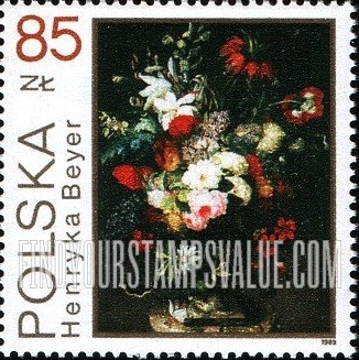 FindYourStampsValue: Flowers, Still-life Paintings in the National Museum, Warsaw: Henryka Beyer