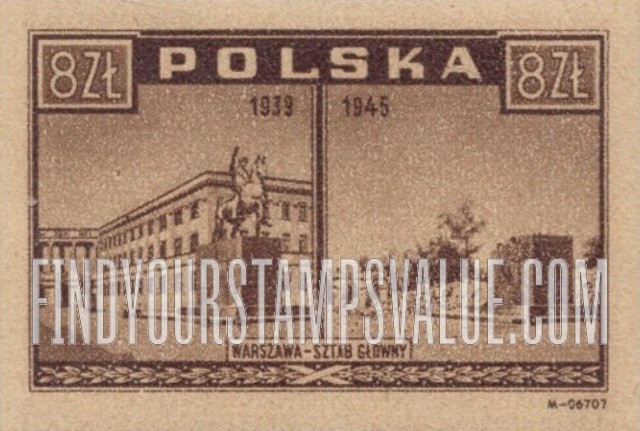 FindYourStampsValue: Views of Warsaw, 1939 and 1945: Army General Staff Headquarters