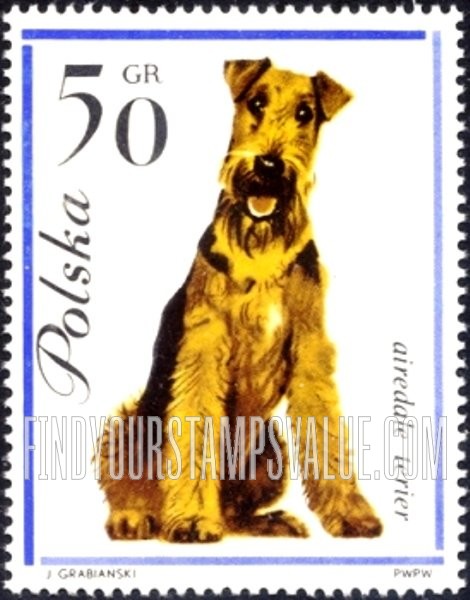FindYourStampsValue: Airedale terrier, vertical