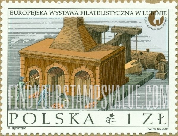 FindYourStampsValue: Euro Cuprum 2001 Philatelic Exhibition, Lubin: Copper smelter