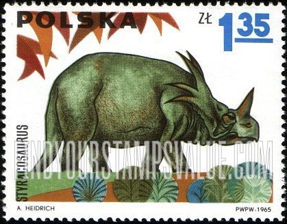 FindYourStampsValue: Dinosaurs: Styracosaurus