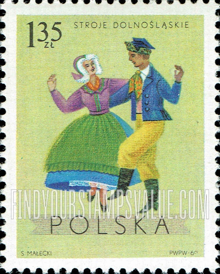 FindYourStampsValue: Regional Costumes: Lower Silesia, Wroclaw