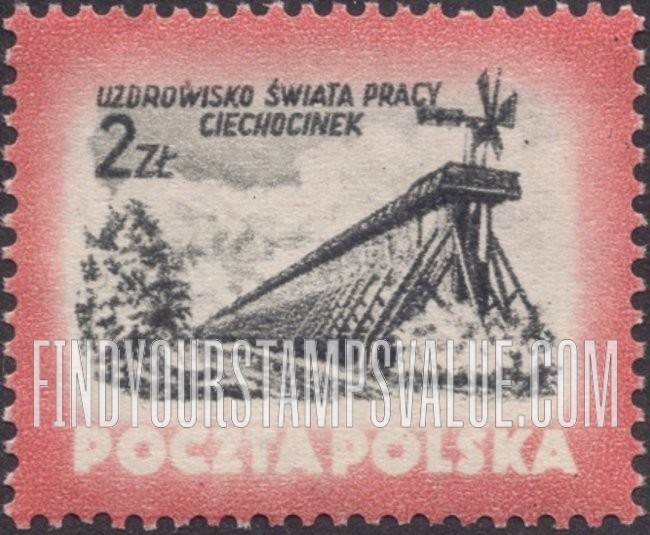 FindYourStampsValue: Windmill and framework, Ciechocinek