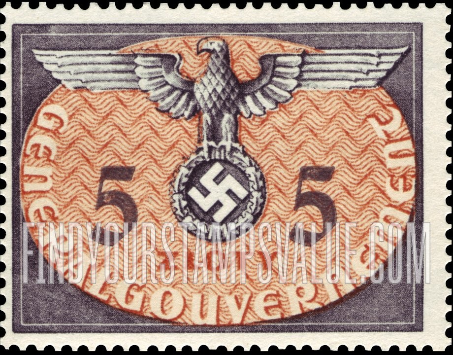 FindYourStampsValue: OCCUPATION OFFICIAL - Eagle and Swastika