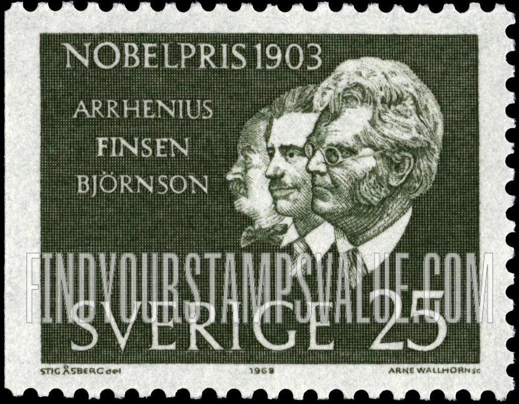 FindYourStampsValue: Svante Arrhenius, Niels Finsen, Bjornstjerne Bjornson