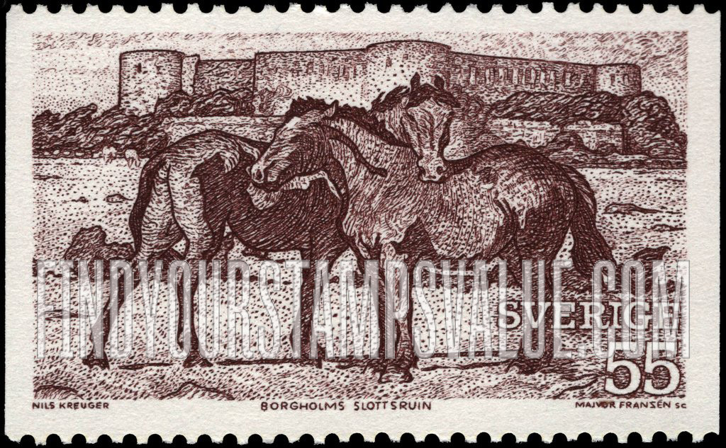 FindYourStampsValue: Horses and Ruin of Borgholm Castle