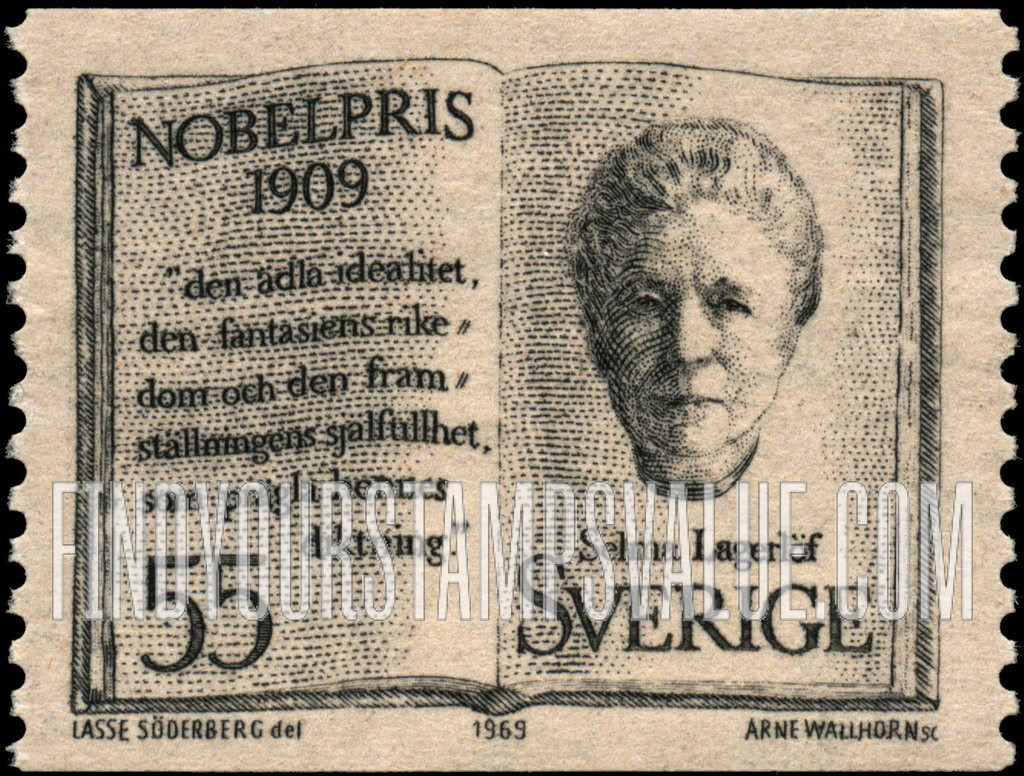 FindYourStampsValue: Selma Lagerlof, open book