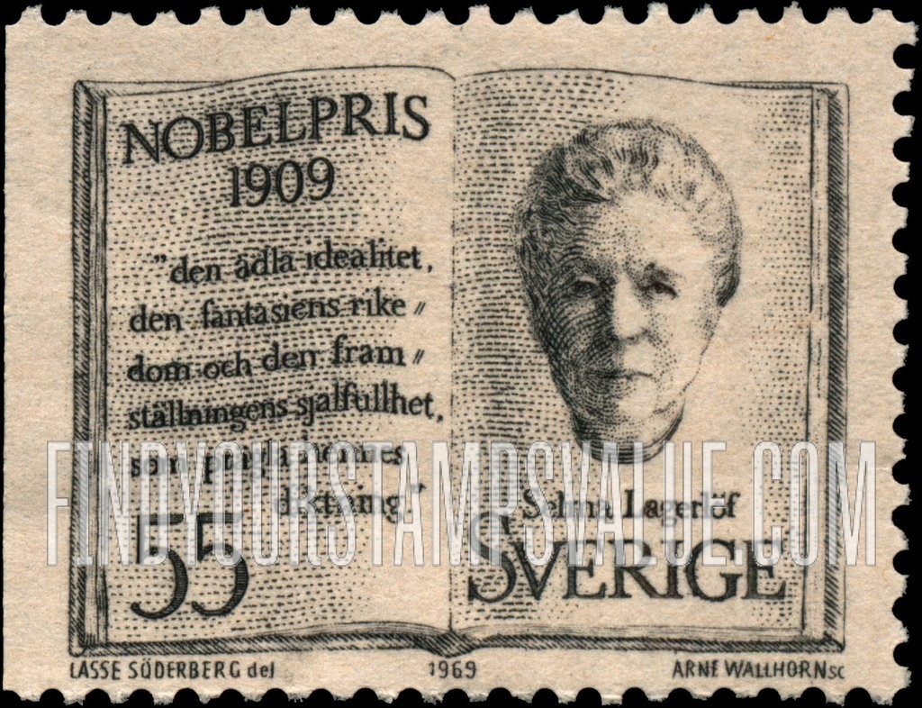 FindYourStampsValue: Selma Lagerlof, open book