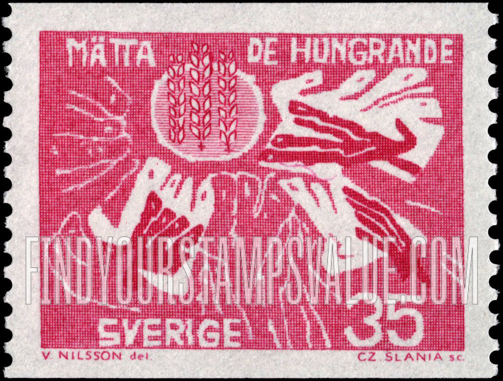 FindYourStampsValue: Wheat Emblem and Stylized Hands