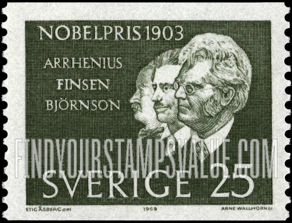 FindYourStampsValue: Svante Arrhenius, Niels Finsen, Bjornstjerne Bjornson