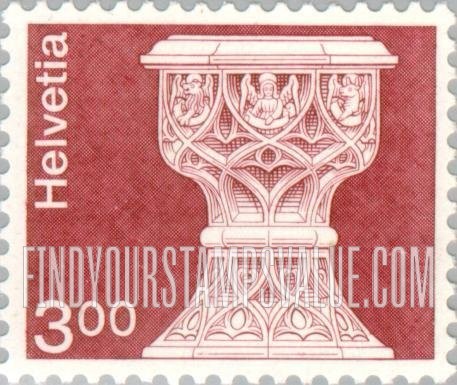 FindYourStampsValue: Federal Administration: Font, St. Maurice Church, Saanen