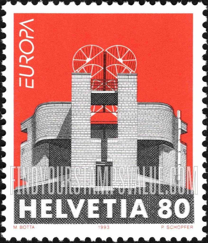 FindYourStampsValue: Federal Administration, Contemporary Architecture, Europa: House, Breganzona, Switzerland