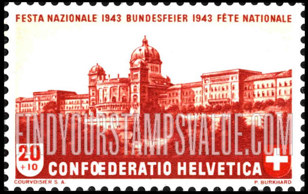 FindYourStampsValue: Semi-Postal: Parliament Buildings, Bern