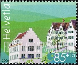 FindYourStampsValue: Semi-Postal, Wettingen Monastery: Building, country name at left
