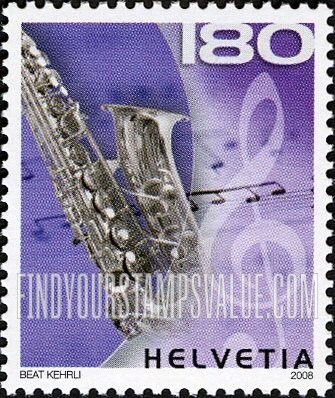FindYourStampsValue: Federal Administration, Musical Instruments: Saxophone