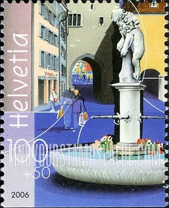 FindYourStampsValue: Semi-Postal, NABA Baden 2006 Philatelic Exhibition: Fountain