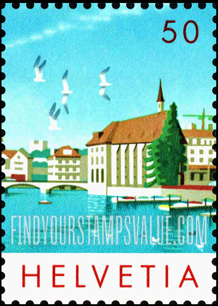 FindYourStampsValue: Federal Administration: Panoramic View of Zurich
