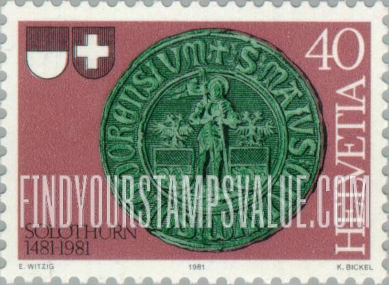 FindYourStampsValue: Federal Administration: Seal of Solothurn