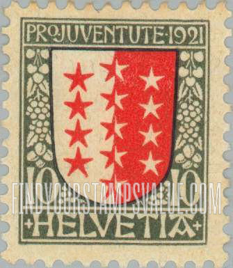 FindYourStampsValue: Semi-Postal: Valais