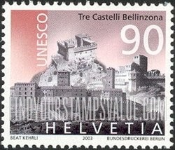 FindYourStampsValue: Federal Administration, UNESCO World Heritage Sites: Three Castles, Bellinzona