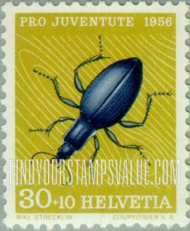 FindYourStampsValue: Semi-Postal, Insects: Blue ground beetle